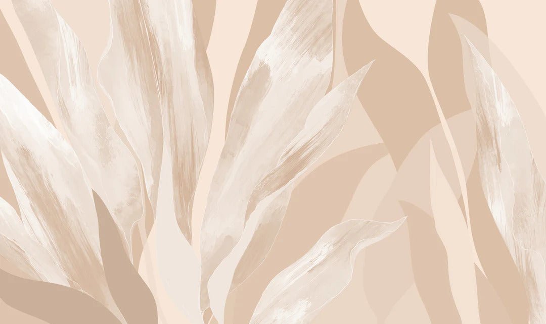 Beige floral wallpaper