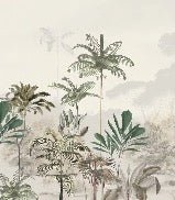 Panoramic jungle eden green wallpaper