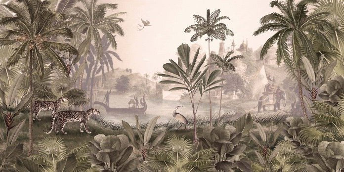 Papier peint jungle haven léopard