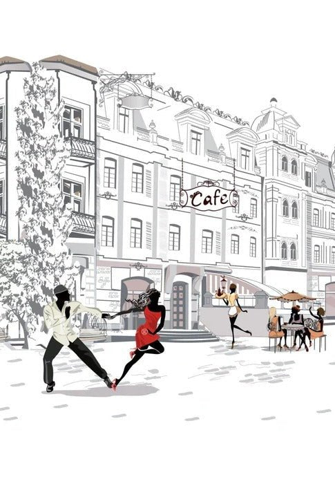 Papier peint restaurant balade parisienne, XXL, tendance