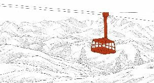Papier peint La Plagne télécabine rouge