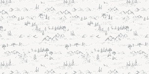 Papier peint illustration montagne et sapin, XXL, tendance