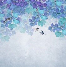 Blue leaf wallpaper