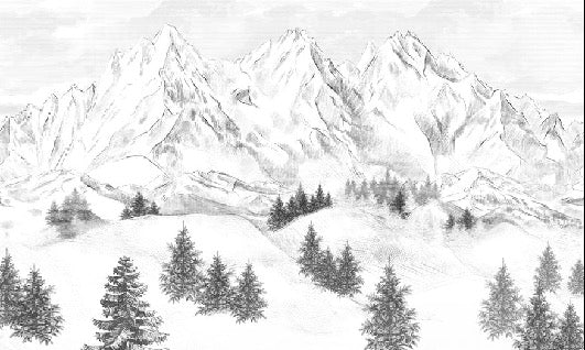 Papier peint montagne sommets de Chamonix