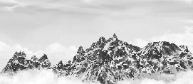 Papier peint noir et blanc toile des Cimes Mont blanc