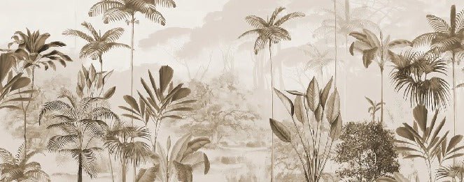Papier peint panoramique jungle eden sépia