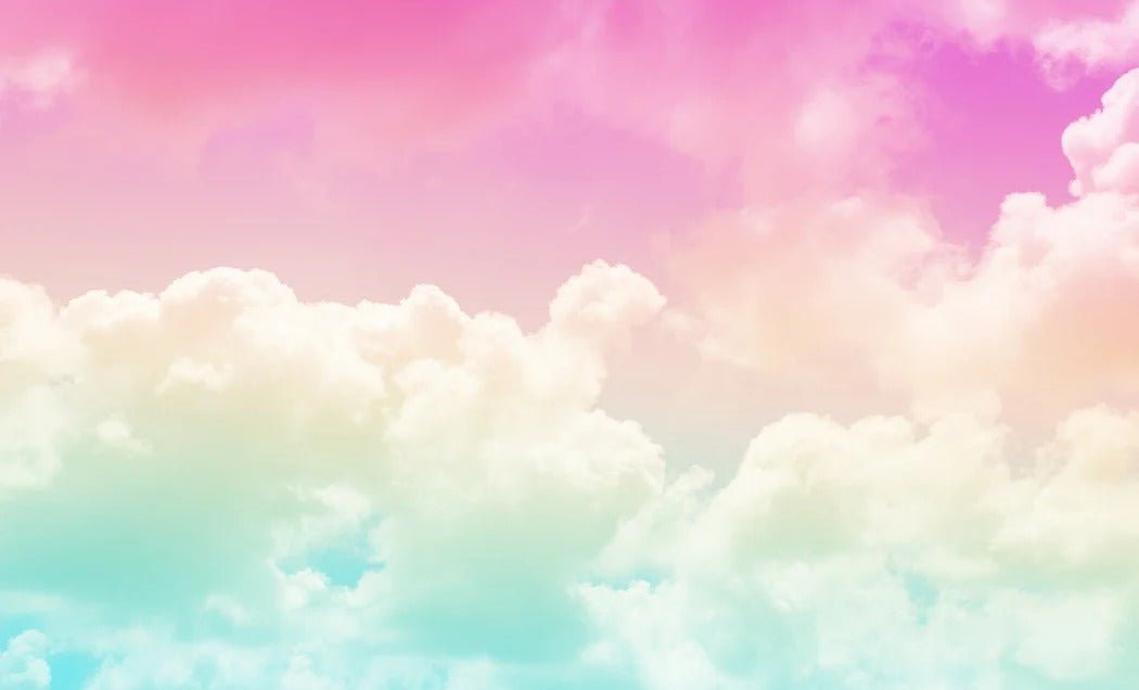 Papier peint nuage rose et bleu tendance