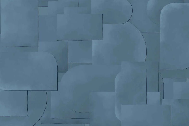 Papier peint panoramique découpé bleu, XXL, tendance