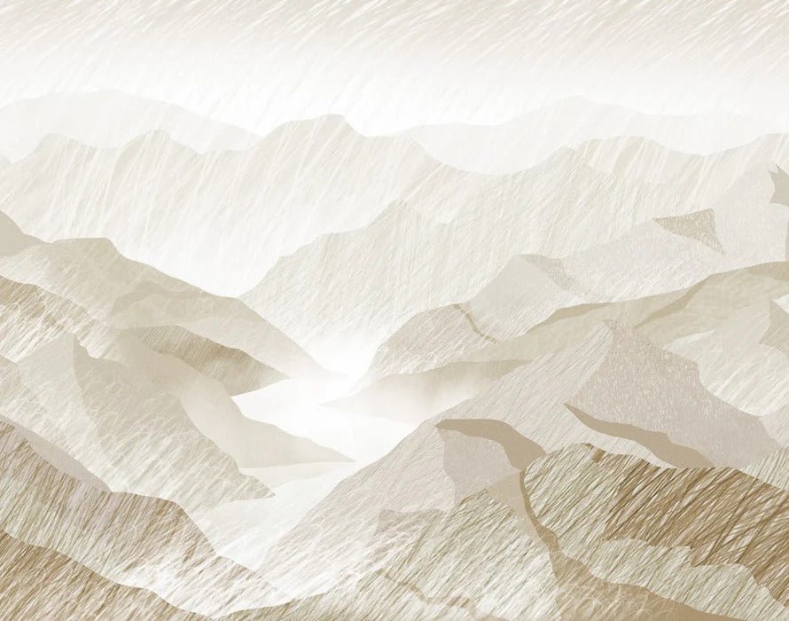 Papier peint illustration montagnes sépia, XXL, tendance