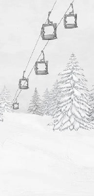 Papier peint montagne télécabine noir & blanc