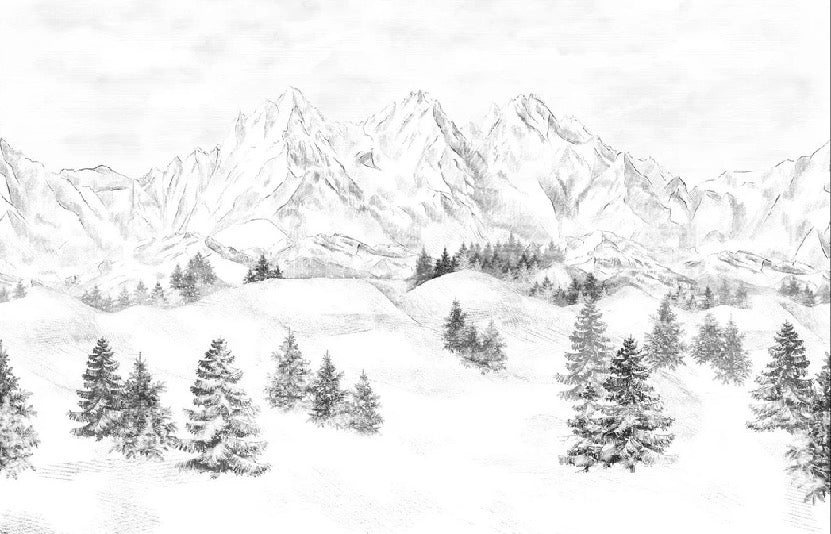 Papier peint montagne massif des Alpes