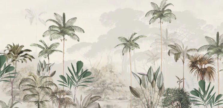 Papier peint panoramique jungle eden vert