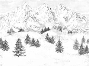 Papier peint montagne sommets de Chamonix, XXL, tendance