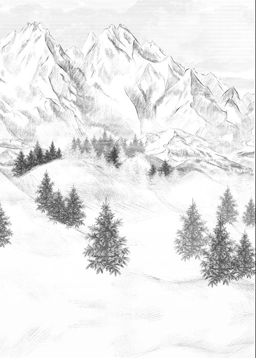 Papier peint montagne sommets de Chamonix