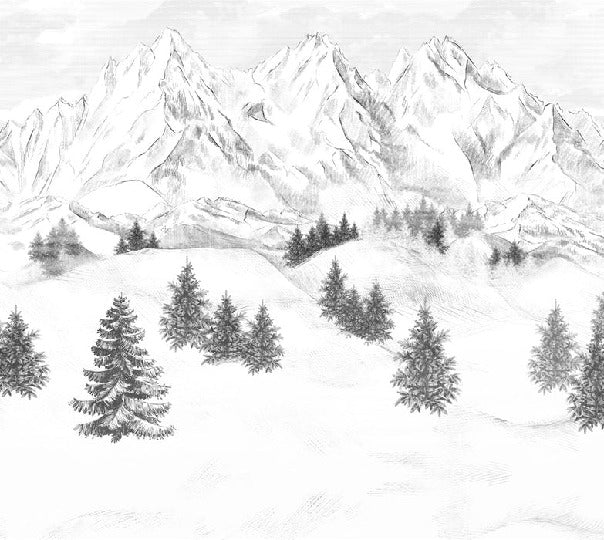 Papier peint montagne sommets de Chamonix