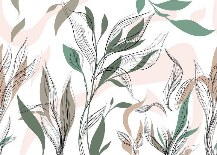 Papier peint panoramique fleur graphique