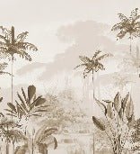 Papier peint panoramique jungle eden sépia