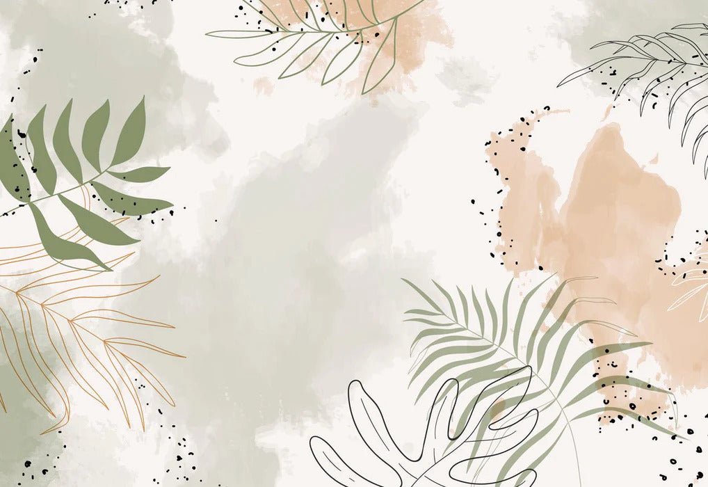 Papier peint panoramique aquarelle végétale