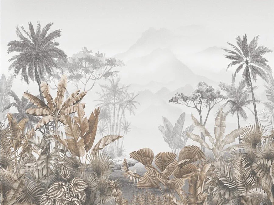 Tropical sepia wallpaper