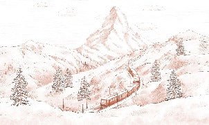 Papier peint panoramique Mont Cervin terracotta, XXL, tendance