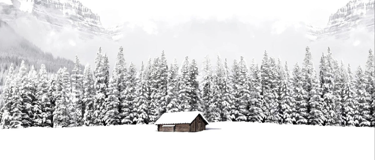 Papier peint panoramique chalet en montagne