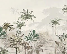 Panoramic jungle eden green wallpaper