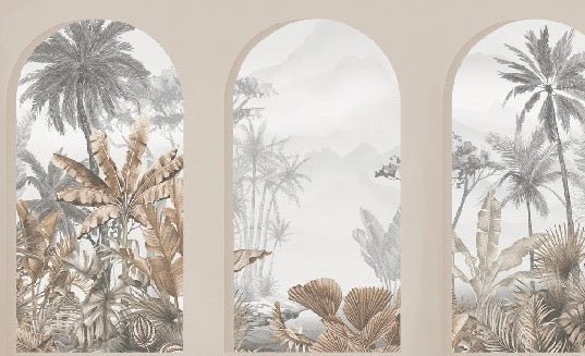 Papier peint arches tropicales sépia, XXL, tendance