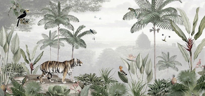 Papier peint jungle des félins