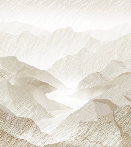 Papier peint illustration montagnes sépia
