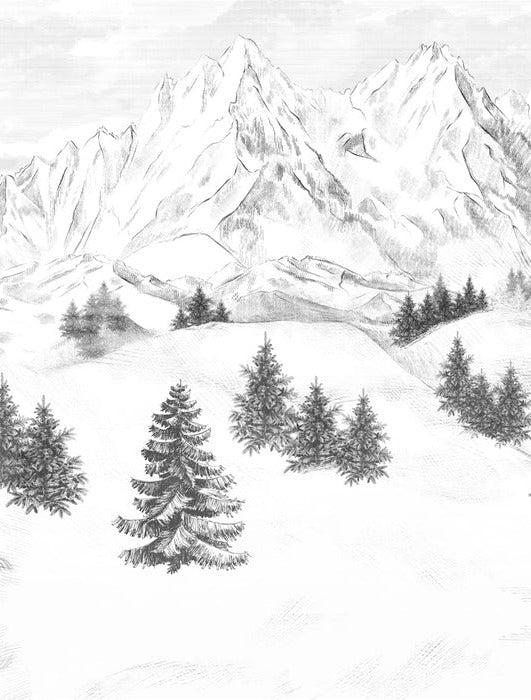 Papier peint montagne sommets de Chamonix