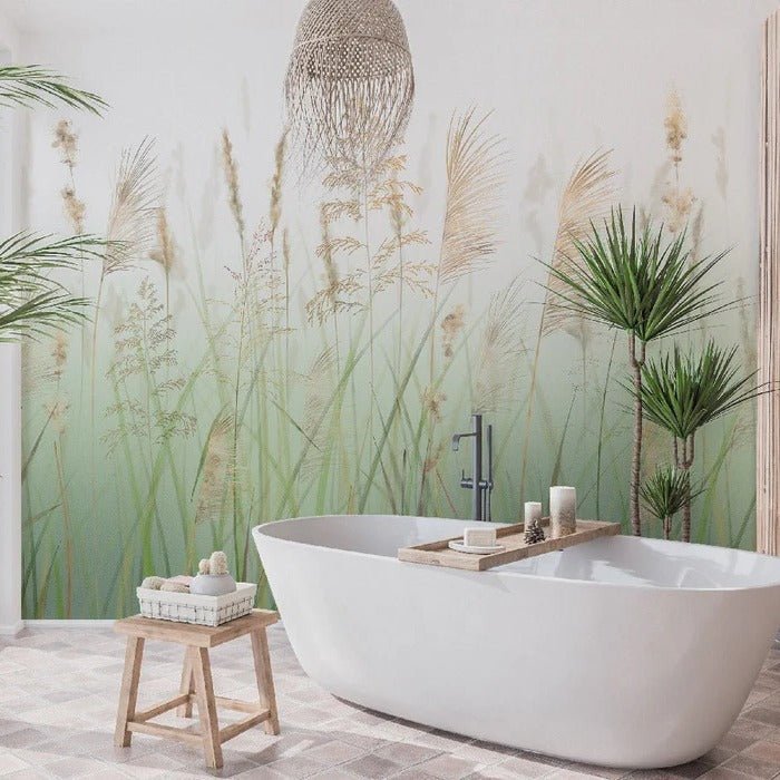 Papier peint fleur des champs de blé vert, XXL, tendance