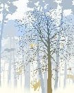 Papier peint nature forêt bleu & fraîcheur de l'aube