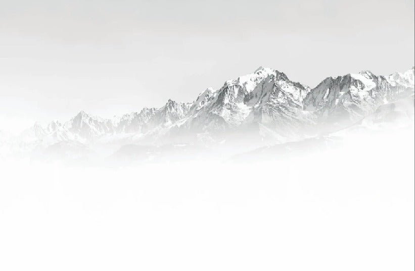 Papier peint Mont Blanc dans la brume noir et blanc, XXL, tendance