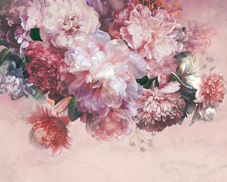 Papier peint panoramique pivoines rosé, XXL, tendance