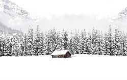 Papier peint panoramique chalet en montagne, XXL, tendance