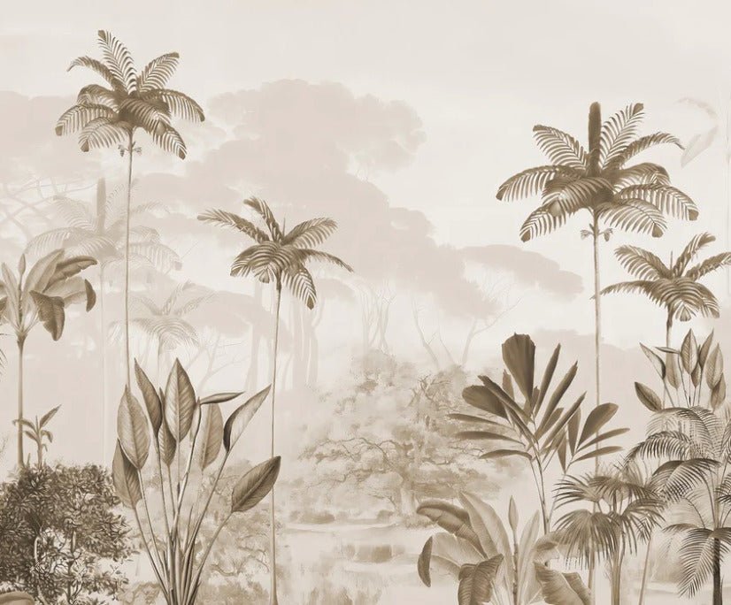 Papier peint panoramique jungle eden sépia