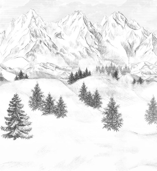 Papier peint montagne sommets de Chamonix, XXL, tendance