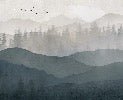 Papier peint panorama nature noir et blanc