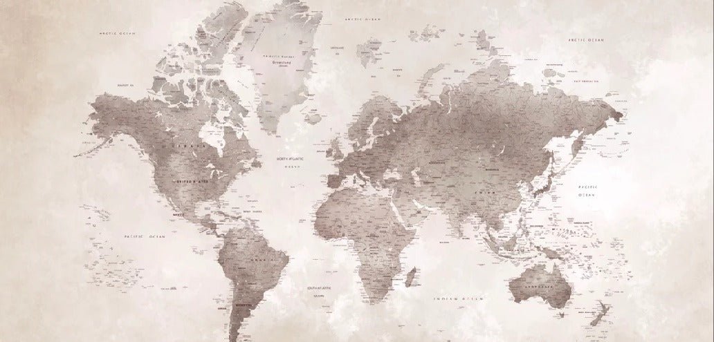 Papier peint carte du monde intemporel
