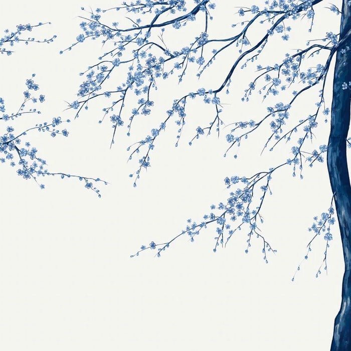 Papier peint panoramique fleur Sakura blanc