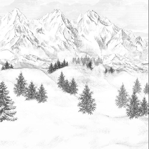 Papier peint montagne sommets de Chamonix