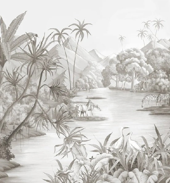 Papier peint panoramique jungle pittoresque