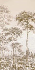 Papier peint nature pinède sépia
