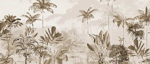 Papier peint panoramique jungle eden sépia, XXL, tendance