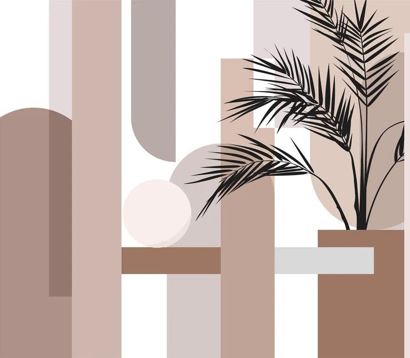 Panoramic geometric terracotta wallpaper