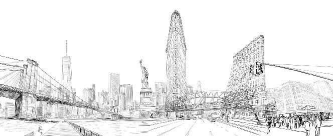 Architectural wallpaper New York