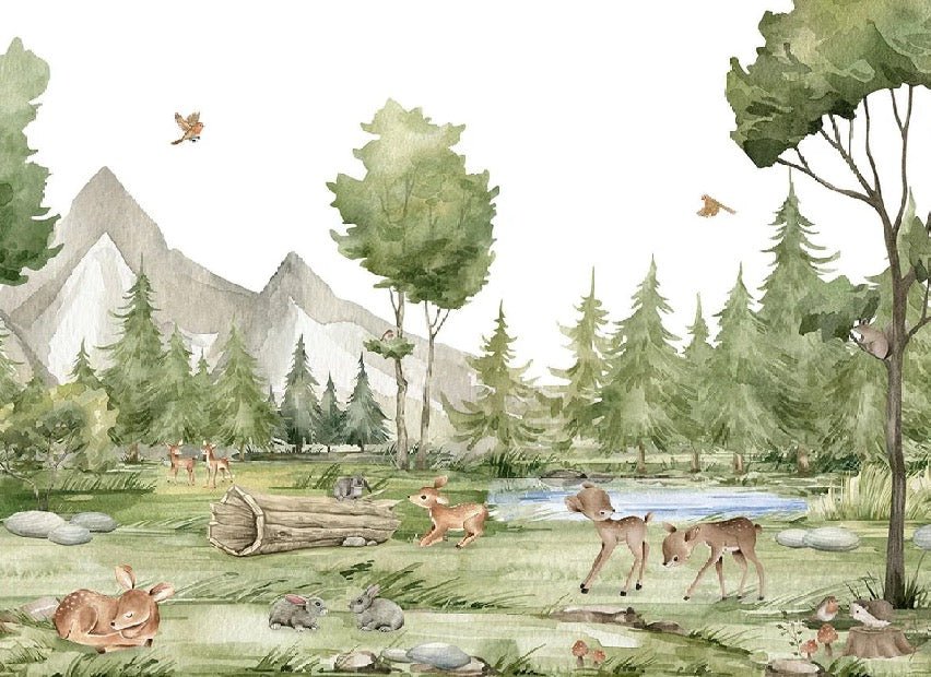 Papier peint animaux en forêt, XXL, tendance