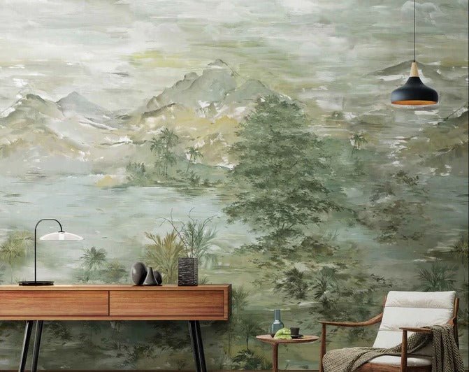 Papier peint paysage tendance peinture