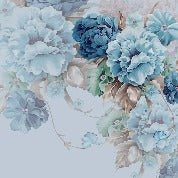 Papier peint fleurs bleues
