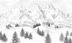 Papier peint montagne sommets de Chamonix, XXL, tendance